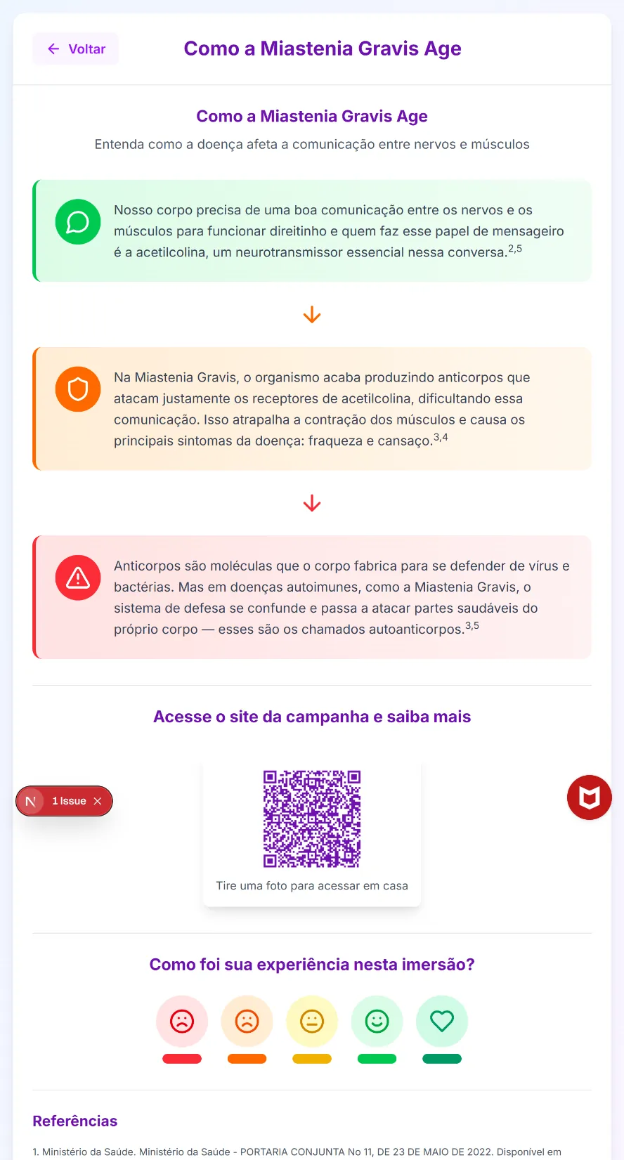 Webapp para exposição interativa | Campanha Miastenia Gravis, imagem 3