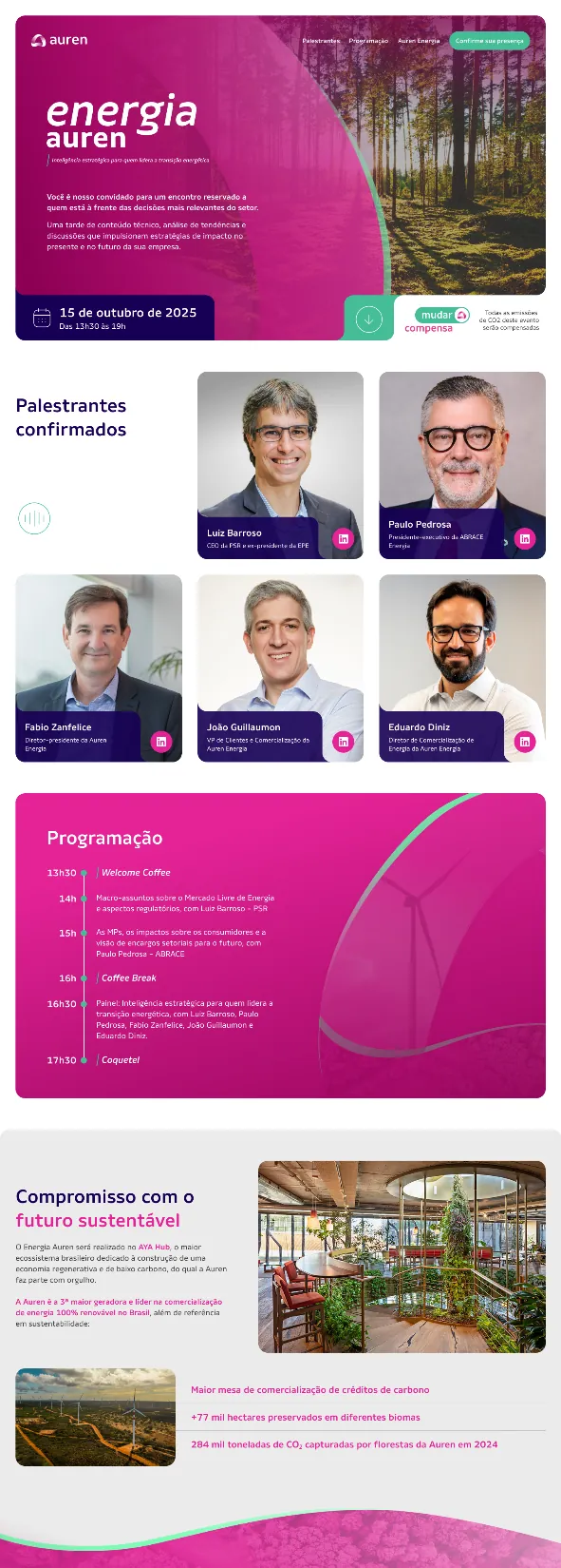 Landing Pages para eventos Auren, imagem 3